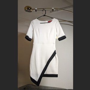 NWT Akira Asymmetrical White & Black Trimmed Tennis Dress Size M